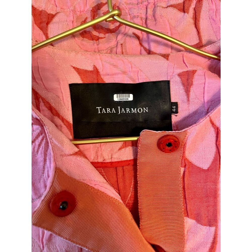 Tara Jarmon Pink Floral Textured Cropped Jacket Blazer EU 44 - Picture 5 of 10